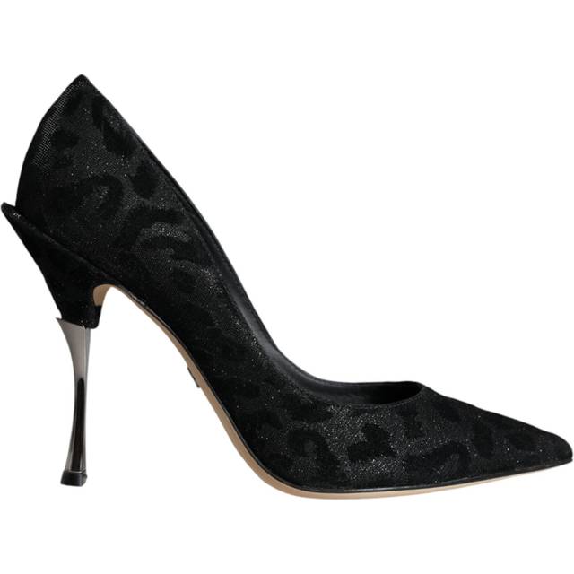 Black Leopard Lurex High Heels Pumps Shoes - EU37/US7