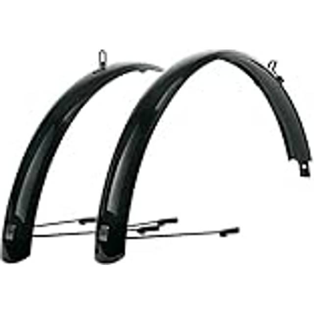 SKS GERMANY BLUEMELS BASIC 24 tum, 60 mm svart set, cykeltillbehör (tillverkade av robust smörgåskonstruktion, ASR-säkerhetssystem, V-stag med fasta broar för flexibel anpassning), svart