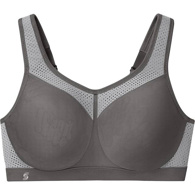 Glamorise Full Figure Plus Size High Impact Wonderwire Sports Bra - Grey