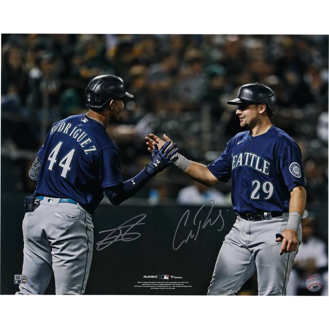 Julio Rodríguez and Cal Raleigh Seattle Mariners Autographed 16" x 20" Celebration Photograph