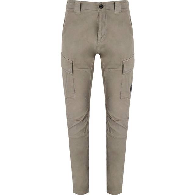 C.P. COMPANY STRETCH SATEEN VINTAGE KHAKI CARGO TROUSERS