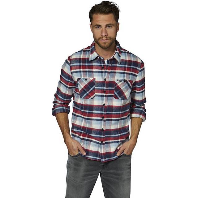 Rokker Orlando Flannel Shirt, white-red-blue, Size 2XL for Men