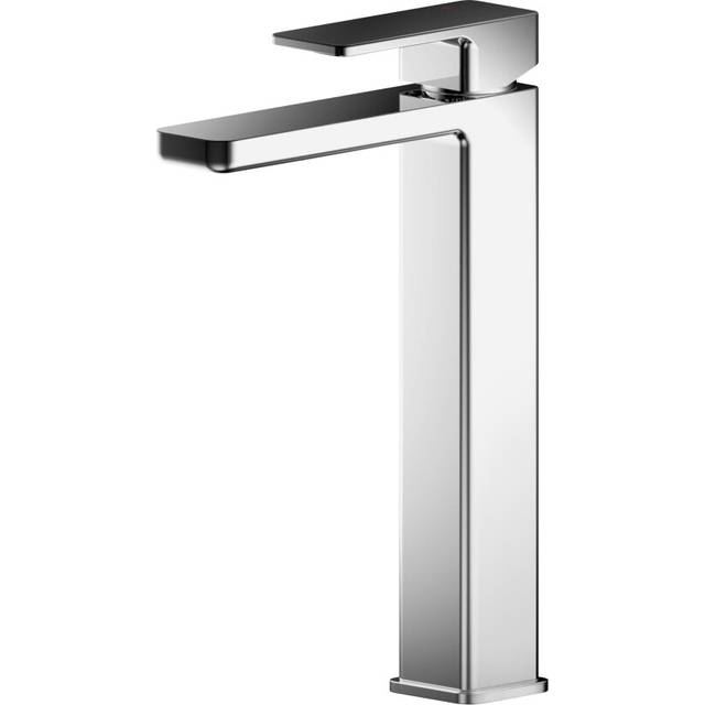 Square High-Rise Mono Basin Mixer Tap - Chrome