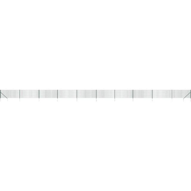 vidaXL Wire Mesh Fence with Spike Anchors Green 0.8x25 m
