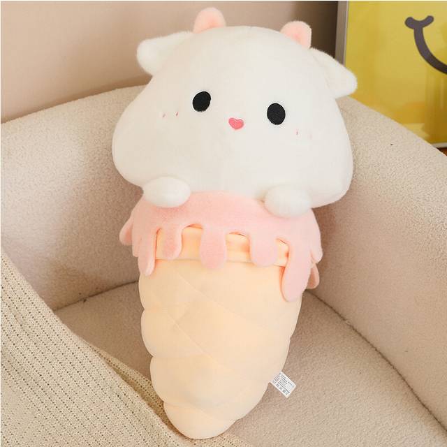 (Sheep, 35cm/13.78in) Animal Ice Cream Plush Toy Doll Pillow Sheep Pig Chicken Capybara Children Gift