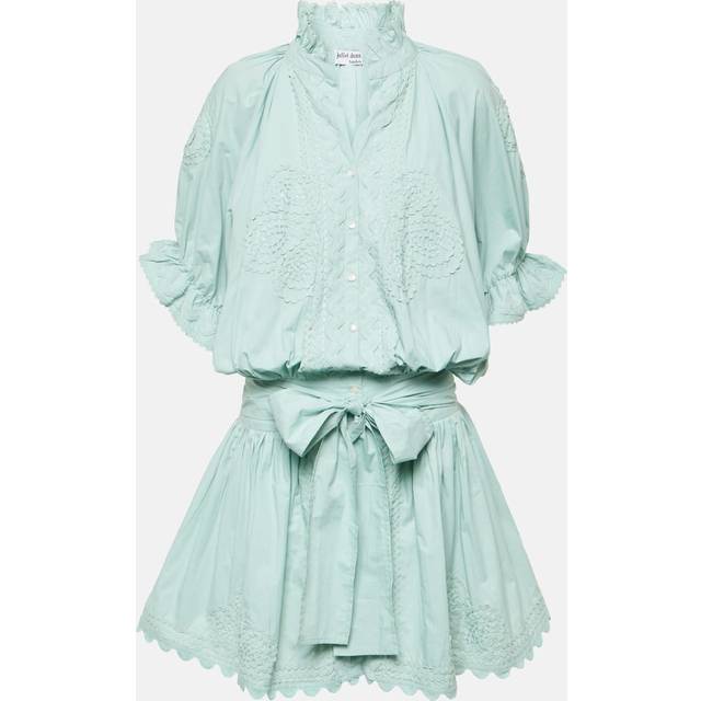 Juliet Dunn Embroidered cotton poplin shirt dress - green (UK 12/14)