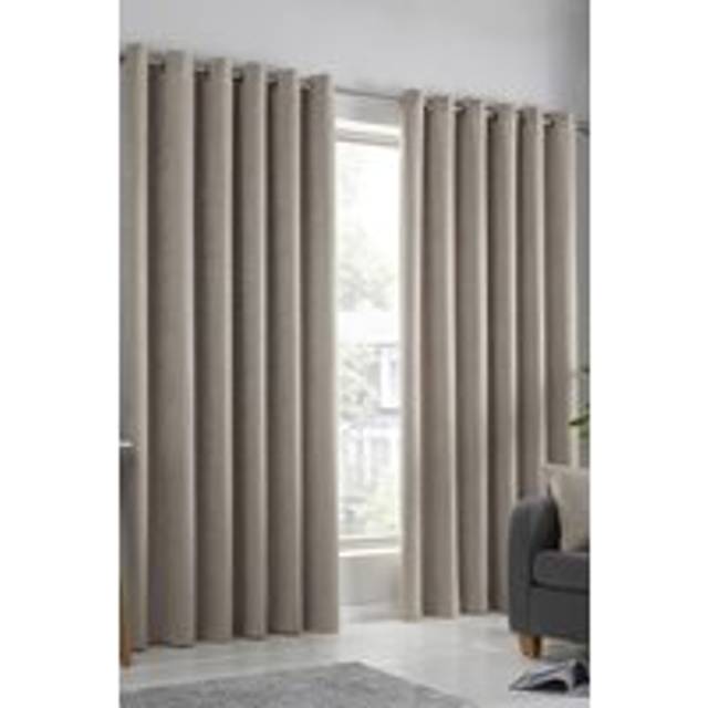 Fusion Strata Dim-Out Eyelet Curtains - Natural - width: 168x183cm(66x72inches)