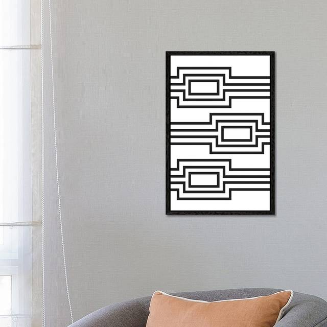 &#39;Horizontal Lines&#39; Graphic Art on Wrapped Canvas - Black Framed Canvas (66.04 cm H x 45.72 cm W)