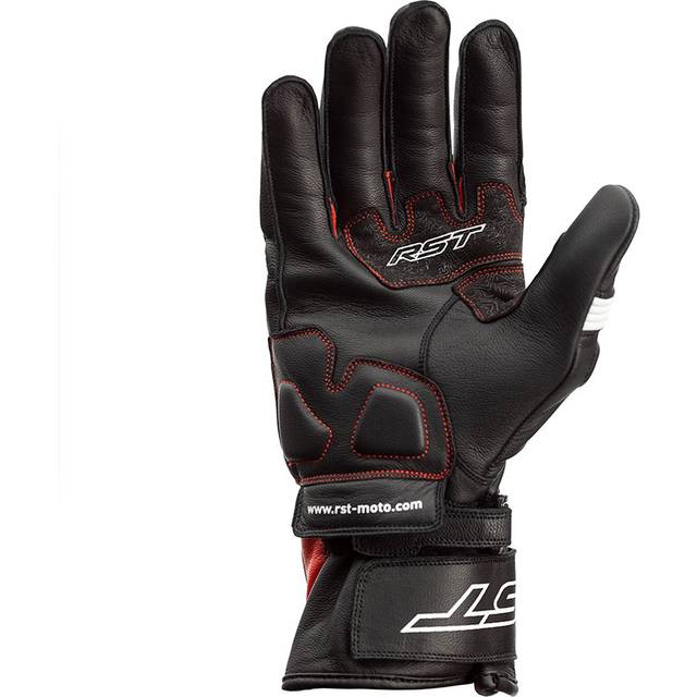 Rst pilot ce motorbike motorcycle sports leather gloves - black / red / white
