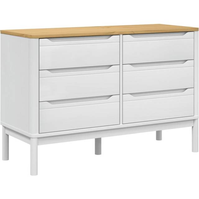 vidaXL Chest of Drawers FLORO White Solid Wood Pine