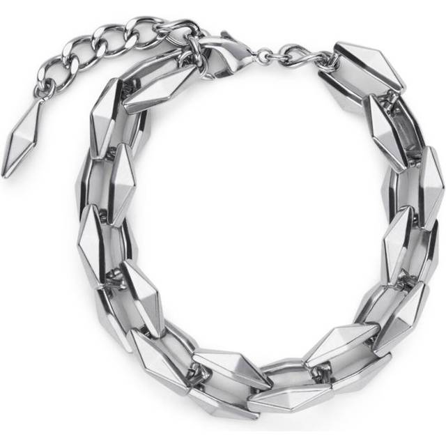 Diamond Chain Bracelet - Antique Silver - One Size