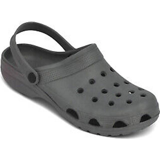 Ventilated Wide Fit Slip On Clog with Comfortable Footbed & - Black - 10
