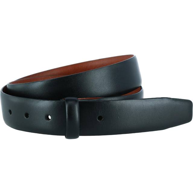 Trafalgar Men's Cortina Leather No Buckle Belt Strap - Black 40 (40)