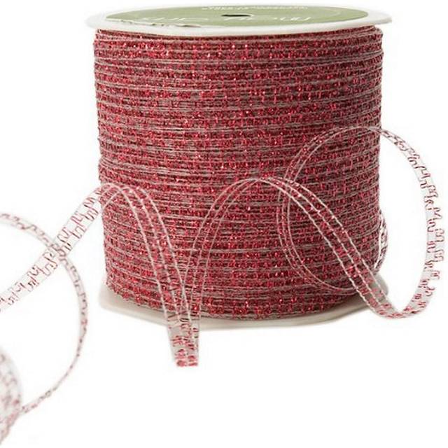 May Arts 1/8-Inch Wide Ribbon  Red Curly Sparkling