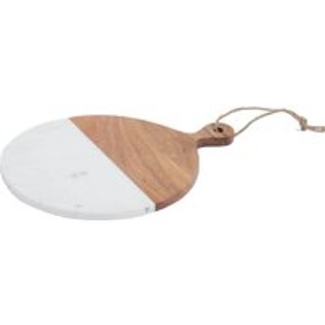 Monzaro Small Marble And Acacia Wood Paddle Board - White - One Size