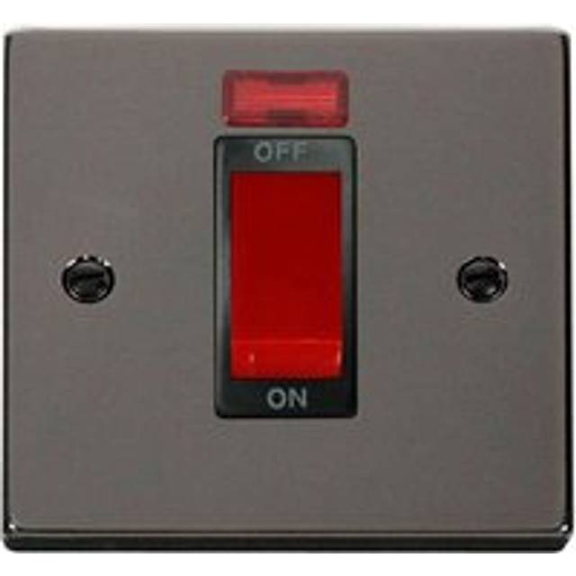Black Nickel 1 Gang Size 45A Switch With Neon - Black Trim - SE Home