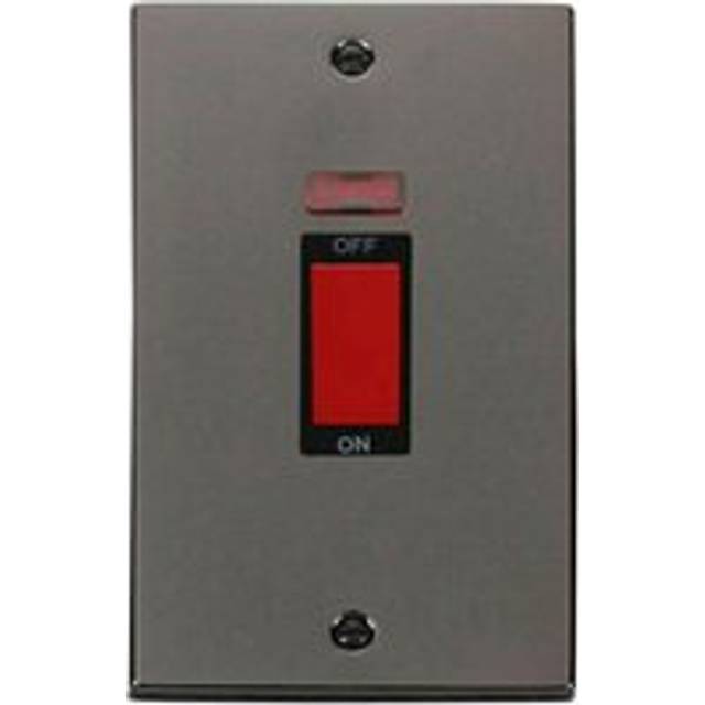 Black Nickel 2 Gang Size 45A Switch With Neon - Black Trim Se Home