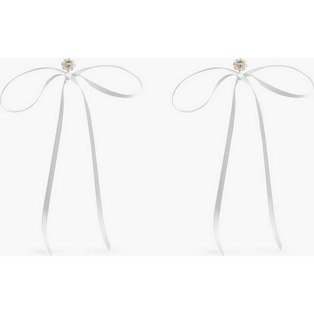 Simone Rocha Blue Bow Ribbon Stud Earrings - Duck Egg/Duck Egg - UNI