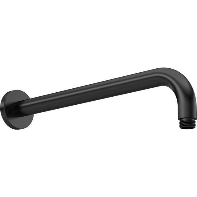 Round Wall Mount Shower Arm - 345mm - Matt Black