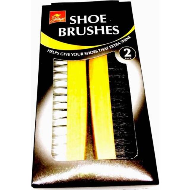 Jump Shoe Polishing Brushes 2 Pieces Pack Set, Black, NA