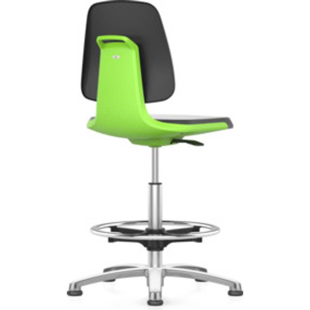 bimos with floor glides and foot ring, with floor glides and foot ring, fabric upholstered seat, green - black