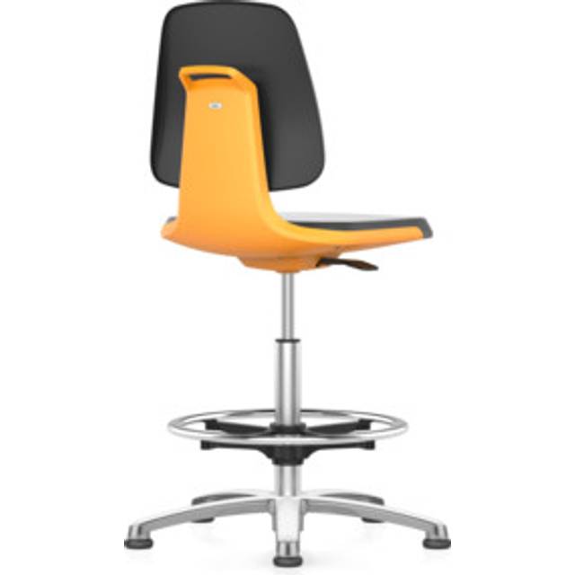 bimos with floor glides and foot ring, with floor glides and foot ring, fabric upholstered seat, orange - black