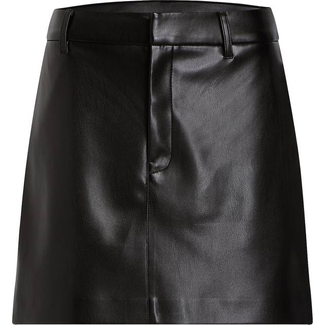 Calvin Klein Jeans Faux Leather A-Line Skirt Black S (S)