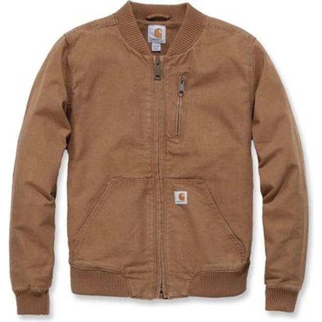 Carhartt Rugged Flex Jacket I presenning,Avslappnad passform Kvinna, Carhartt Brun, S
