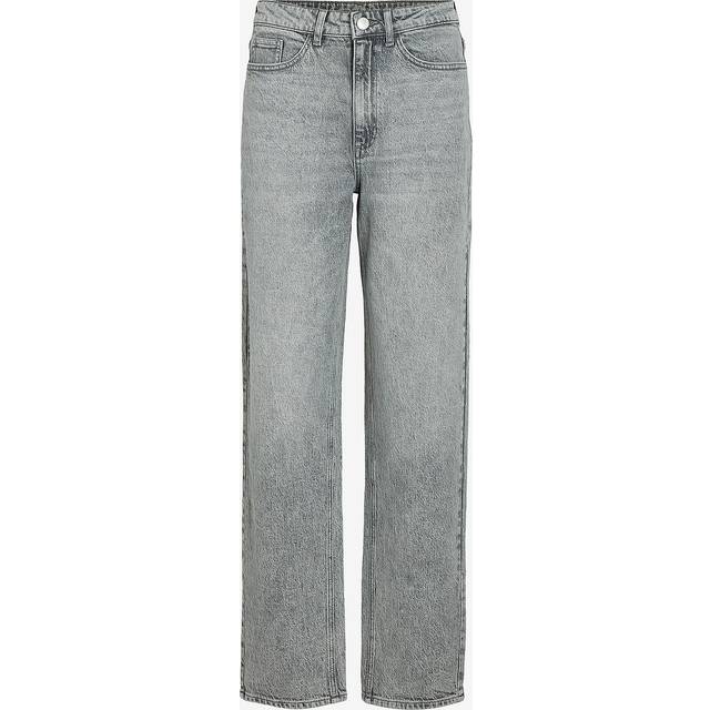 Regular Straight Jeans with High Waist - Denim Grey - 8 L30