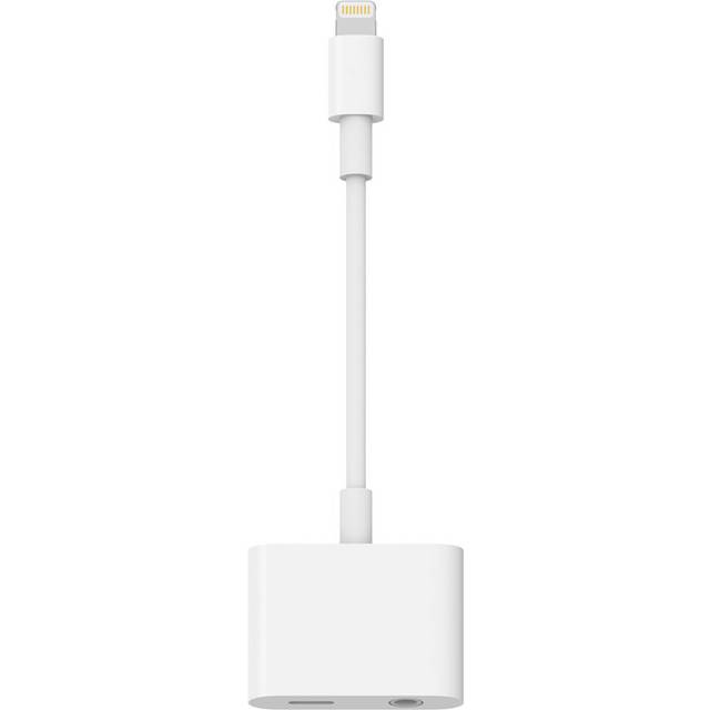SiGN Lightning till 3.5mm Adapter för Ljud & Laddning, 12W, 10cm - Vit