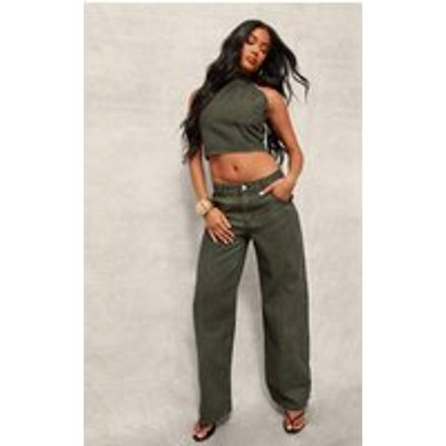 Grey Vintage Tint Pinstripe Baggy Jeans, Vintage - 12