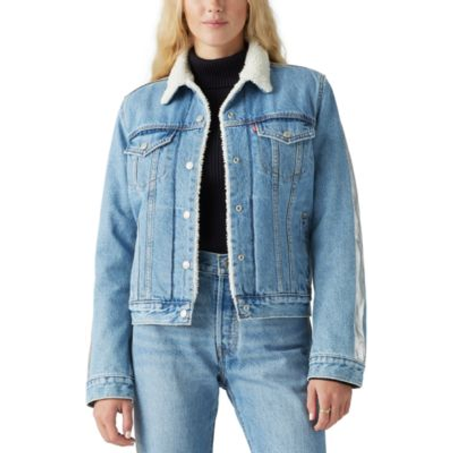 Original sherpa truckerjacka - Blå / Shine Theory Trucker - XS