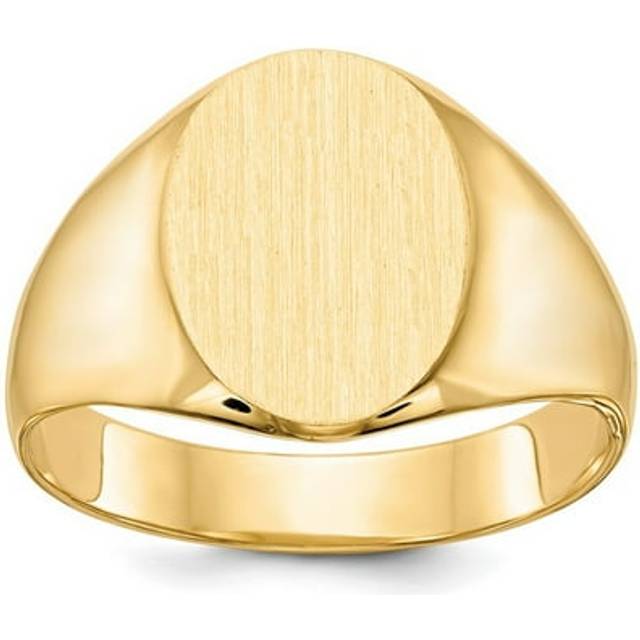 14K Yellow Gold 13 x 11.5 mm Closed Back Mens Signet Ring - Size 10
