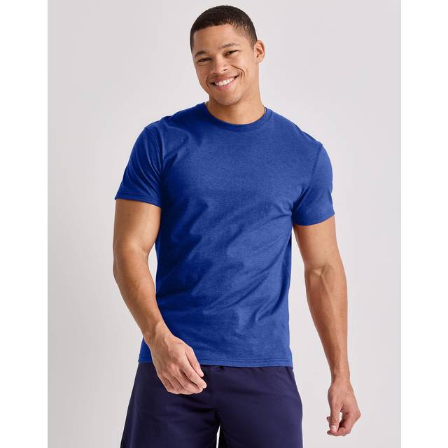 Hanes Comfortblend Originals Lightweight  Crewneck T-Shirts for Men  Tri-Blend Tee  Tall Sizes  Royal Triblend  2XT