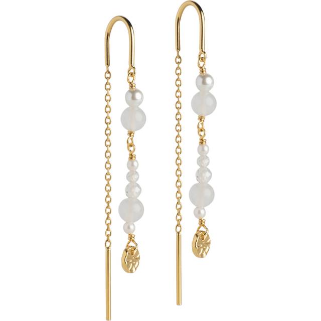ENAMEL Copenhagen Sofia Pearl Chain Earrings, Gold