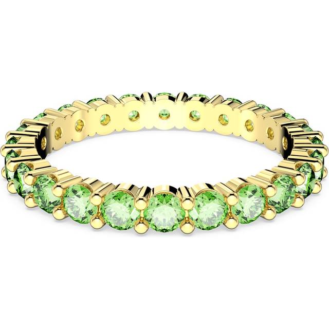 Swarovski Matrix Round Crystal Eternity Ring, Gold/Green