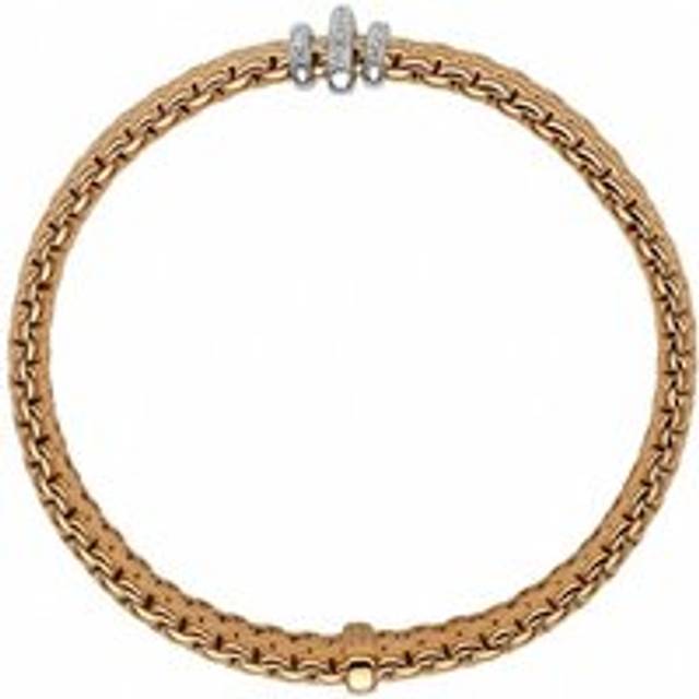 Fope Panorama 18ct Rose Gold 0.23ct Diamond Rondelle Bracelet - XS