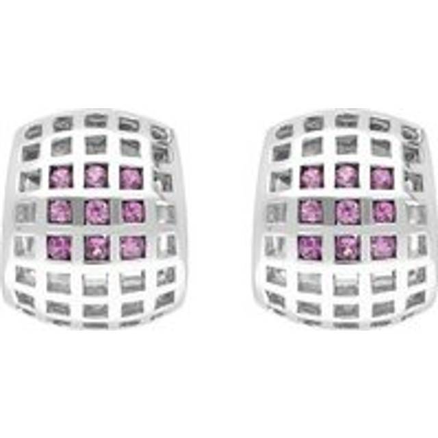 18ct White Gold 0.53ct Pink Sapphire Hoop Earrings