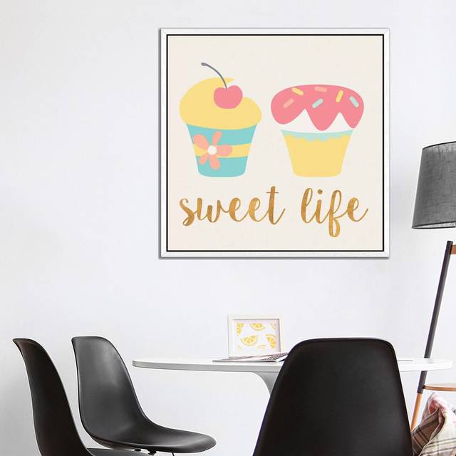 Cupcakes I by SD Graphics Studio - Gallery-Wrapped Canvas Giclée on Canvas - White Framed (93.98cm H x 93.98cm W x 3.81cm D)