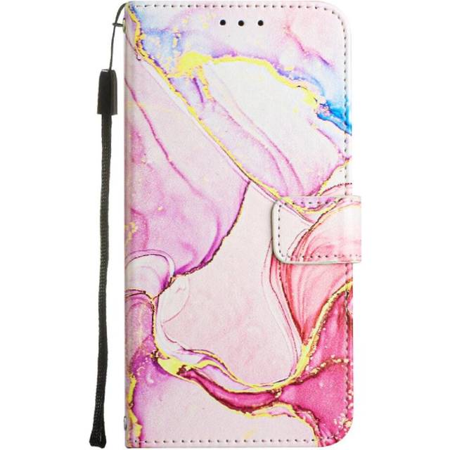 (Pink) Case for Nokia Hmd Pulse Pro Wallet Marble Pattern Pu Leather Kickstand