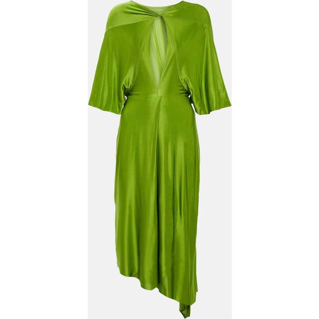 Victoria Beckham Cape sleeve cutout midi dress - green (UK 8)