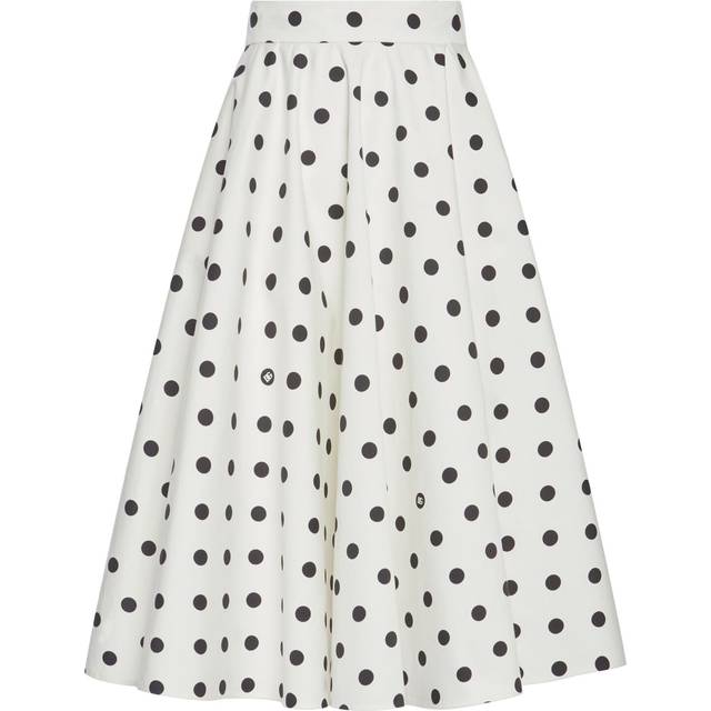 Dolce & Gabbana Cotton Drill Calf-length Circle Skirt With Polka-dot Print - Woman Skirts Print 48