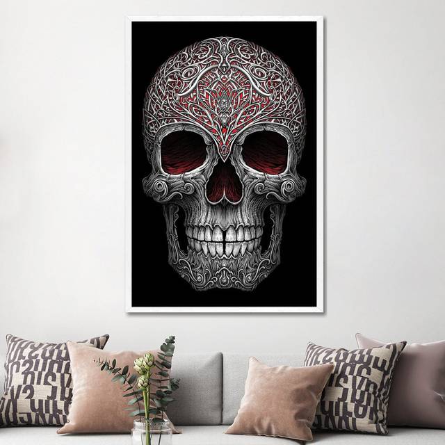 The Enigmatic Carved Skull by Winya Sangsorn - Gallery-Wrapped Canvas GiclÃ©e on Canvas - White Floater Framed (152.5 cm H x 101.5 cm W x 4.445 cm D)
