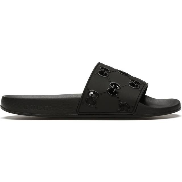(WMNS) Gucci Rubber GG Slide 'Black' 573922-JDR00-1000