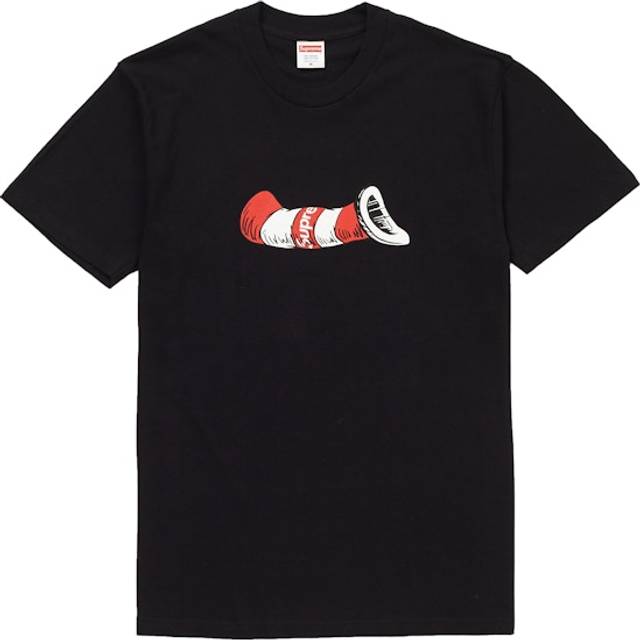 Supreme FW18 Cat in the Hat Tee Black Short Sleeve Unisex SUP-FW18-1130 - M