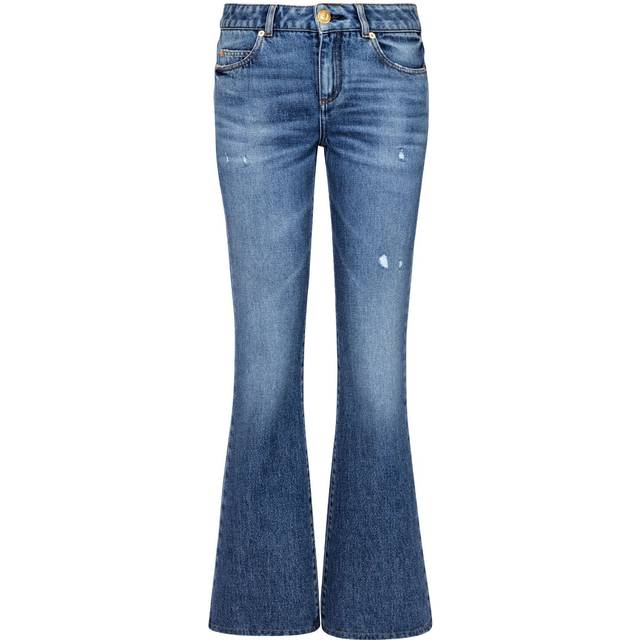 Cropped Fit Bootcut Denims with Delavè Design size 40 (40)
