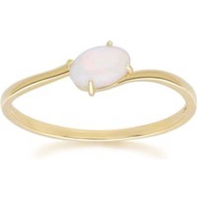 Classic Oval Opal Cabochon Ring in 9ct Yellow Gold