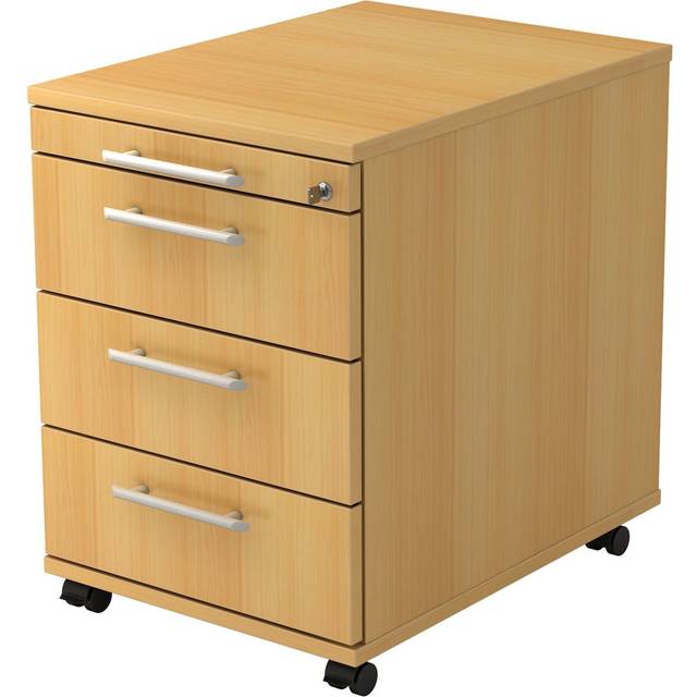 Rollcontainer Belo H590xB428xT580mm, Buchedekor 3 Schubl.