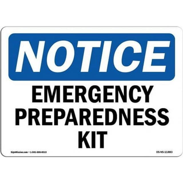 SignMission OS-NS-D-35-L-11883 OSHA Notice Sign - Emergency Preparedness Kit