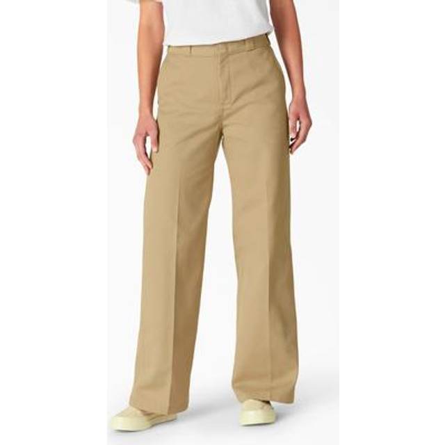Dickies Wide Leg Work Trousers Woman Khaki Size 30